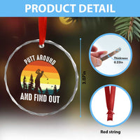 Funny Golf Quote Crystal Glass Ornament Putt Around And Find Out TS12