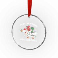 Funny Goose 67 Christmas Crystal Glass Ornament Festive Goose On The Loose Six Seven Meme - Wonder Print Shop