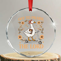 Funny Goose Christian Crystal Glass Ornament Off To Praise The Lord Bible Verse Trendy Church