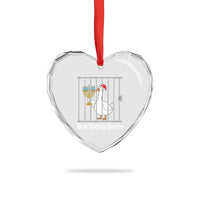 Funny Goose Hanukkah Chanukah Heart Crystal Glass Ornament Not Today Santa - Wonder Print Shop