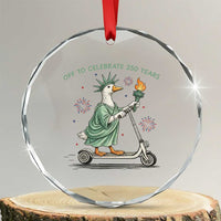 Funny Goose Statue Of Liberty Crystal Glass Ornament Off To Celebrate 250 Year