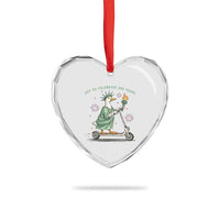 Funny Goose Statue Of Liberty Heart Crystal Glass Ornament Off To Celebrate 250 Year