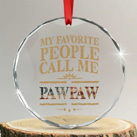 Funny Grandpa Crystal Glass Ornament My Favorite People Call Me Pop Pop Retro American Flag - Wonder Print Shop