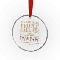 Funny Grandpa Crystal Glass Ornament My Favorite People Call Me Pop Pop Retro American Flag - Wonder Print Shop