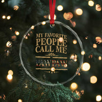 Funny Grandpa Crystal Glass Ornament My Favorite People Call Me Pop Pop Retro American Flag TS10