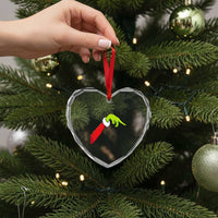 Funny Green Hand Basketball Pointing Meme Heart Crystal Glass Ornament Christmas Holiday Gift