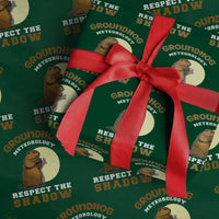 Funny Groundhog Day Wrapping Paper Roll Groundhog Meteorology Respect The Shadow - Wonder Print Shop