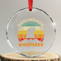 Funny Groundhog Whisperer Crystal Glass Ornament Retro Vintage Woodchuck Lover - Wonder Print Shop