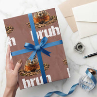 Funny Groundhog Wrapping Paper Roll Ground Hog Meme Lover Bruh Groundhog Day - Wonder Print Shop