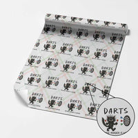 Funny Grumpy Cat Dart Player Wrapping Paper Roll Because Murder Is Wrong Pub Game Gift - Wonder Print Shop