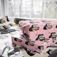 Funny Grumpy Frog Ramen Wrapping Paper Roll Sumi-e Kawaii Ink Painting Japanese - Wonder Print Shop