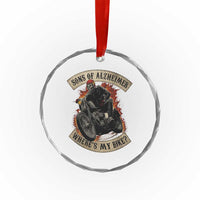 Funny Grumpy Old Biker Crystal Glass Ornament Sons Of Alzheimer Where Is My Bike - Wonder Print Shop