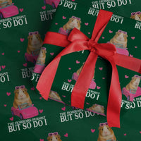 Funny Guinea Pig Lover Gift Wrapping Paper Roll The Horrors Persist But So Do I - Wonder Print Shop