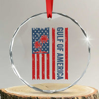 Funny Gulf Of US America Est 2025 Crystal Glass Ornament USA American Flag TS02