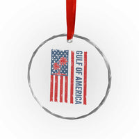 Funny Gulf Of US America Est 2025 Crystal Glass Ornament USA American Flag - Wonder Print Shop