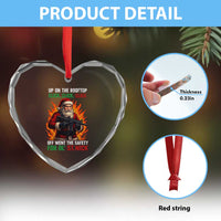 Funny Gun Christmas Heart Crystal Glass Ornament Up On The Rooftop Click Click Off Went The Safety For Ol St Nick - Wonder Print Shop