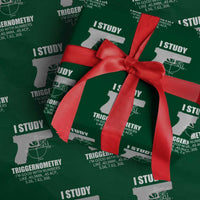 Funny Gun Owner Wrapping Paper Roll I Study Triggernometry I'm Good With Numbers 2nd Amendment Rights