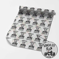 Funny Gym Panda Lover Wrapping Paper Roll Kinda Fit Sorta Fat