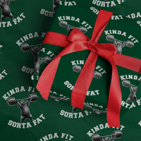 Funny Gym Wrapping Paper Roll Kinda Fit Sorta Fat Bear Weightlifting Workout
