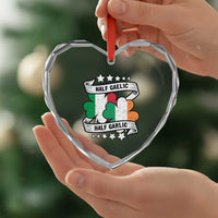 Funny Half Gaelic Half Garlic Heart Crystal Glass Ornament Irish Italian St. Patrick's Day - Wonder Print Shop