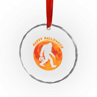 Funny Halloween Bigfoot Crystal Glass Ornament Sasquatch Full Moon Jack O Lantern TS11
