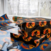 Funny Halloween Bigfoot Wrapping Paper Roll Sasquatch Full Moon Jack O Lantern - Wonder Print Shop