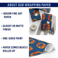 Funny Halloween Bigfoot Wrapping Paper Roll Sasquatch Full Moon Jack O Lantern - Wonder Print Shop