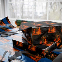 Funny Halloween Witch Wrapping Paper Roll Witch Lighting Cigarette With Flames Occult Unholy - Wonder Print Shop