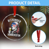 Funny Hamilton Drinking Crystal Glass Ornament Alexander Hammeredton 4th of July Beer Merica Flag - Wonder Print Shop