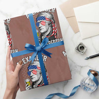 Funny Hamilton Drinking Wrapping Paper Roll Alexander Hammeredton 4th of July Beer Merica Flag - Wonder Print Shop