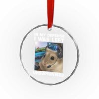 Funny Hamster Gamer Crystal Glass Ornament In My Defense I Was Left Unsupervised - Wonder Print Shop