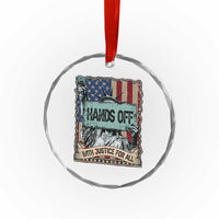 Funny Hands Off With Justice For All Crystal Glass Ornament Statue Of Liberty American Flag - Wonder Print Shop