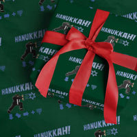 Funny Hanukkah Arcade Game Wrapping Paper Roll Jewish Fighter Menorah Star Of David - Wonder Print Shop