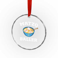 Funny Hanukkah Baseball Crystal Glass Ornament Matzo Baller Matzah Ball Jewish Chanukah Sports Lover - Wonder Print Shop