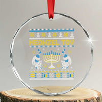 Funny Hanukkah Cat Crystal Glass Ornament Meowzel Tov Chanukah Jewish Ugly Sweater Hanukkah TS02