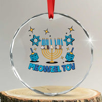 Funny Hanukkah Cat Crystal Glass Ornament Meowzel Tov Jewish Chanukkah TS09