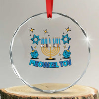 Funny Hanukkah Cat Crystal Glass Ornament Meowzel Tov Jewish Chanukkah TS09