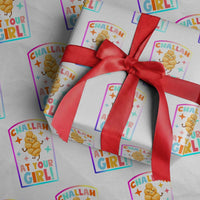 Funny Hanukkah Challah At Ya Girl Wrapping Paper Roll Jewish Chanukah Bread Gift - Wonder Print Shop