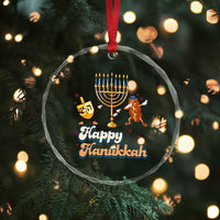 Funny Hanukkah Crystal Glass Ornament Dab Dreidel Menorah Challah Gift TS12