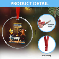 Funny Hanukkah Crystal Glass Ornament Dab Dreidel Menorah Challah Gift - Wonder Print Shop