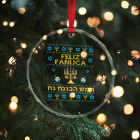 Funny Hanukkah Crystal Glass Ornament Feliz Januca Ladino Jewish Sephardic TS09