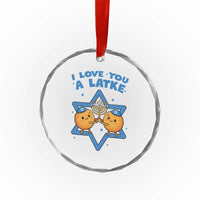 Funny Hanukkah Crystal Glass Ornament I Love You A Latke Gift - Wonder Print Shop