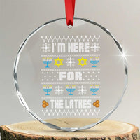 Funny Hanukkah Crystal Glass Ornament I'm Here For The Latkes Menorah TS11