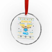 Funny Hanukkah Crystal Glass Ornament Jewdolph Jewish Reindeer Menorah TS09