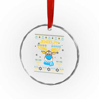 Funny Hanukkah Crystal Glass Ornament Jewdolph Jewish Reindeer Menorah TS09