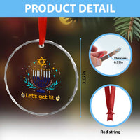 Funny Hanukkah Crystal Glass Ornament Lets Get Lit Jewish Holiday Gift - Wonder Print Shop
