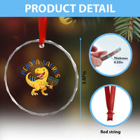 Funny Hanukkah Dinosaur Celebration Festival Of Lights Gift Crystal Glass Ornament Menorasaurus TS12