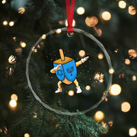 Funny Hanukkah Dreidel Dabbing Holiday Gift Crystal Glass Ornament TS12