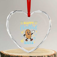 Funny Hanukkah Food Lover Gift Heart Crystal Glass Ornament Happy Challah Days - Wonder Print Shop