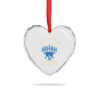 Funny Hanukkah Heart Crystal Glass Ornament All I Want For Chanukkah Is A Miracle - Wonder Print Shop
